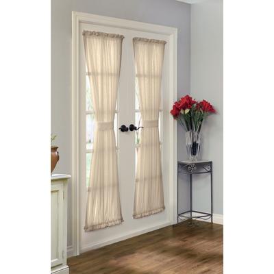 Rhapsody Lined Indoor Single Rod Pocket Curtain Door Window Panel by Thermavoile™ in Mushroom