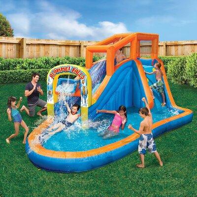 Banzai kids Plummet Falls Adventure Inflatable Outdoor Water Park Splash Pool Plastic | 96 H x 114 W x 173 D in | Wayfair BAN-35543