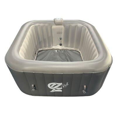 SereneLife 4-Seat Inflatable Pool Spa - Portable Hot Tub Spa w/ Light & Remote Control Vinyl/PVC in Gray | 25 H x 57.09 W x 57.09 D in | Wayfair