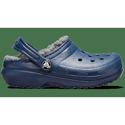 Crocs Navy / Charcoal Toddler Classic Lined Clog Shoes