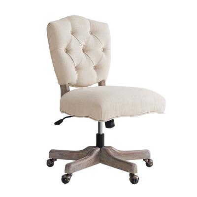 Kenton Office Chair Natural by Linon Home Décor in White