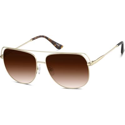 Zenni Aviator Rx Sunglasses Gold Metal Full Rim Frame