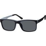 Zenni Square Prescription Glasses W/ Snap-On Sunlens Black Ultem Full Rim Frame