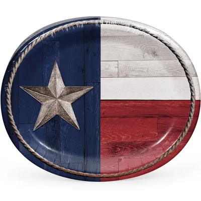 Member's Mark Patriotic Flag of Texas Oval Paper Plates, 10" x 12" (55 ct.)