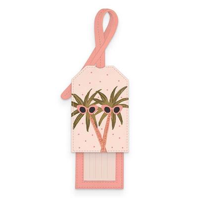 Studio Oh! Luggage Tags - Pink Sunny Palms Slide-Out Luggage Tag