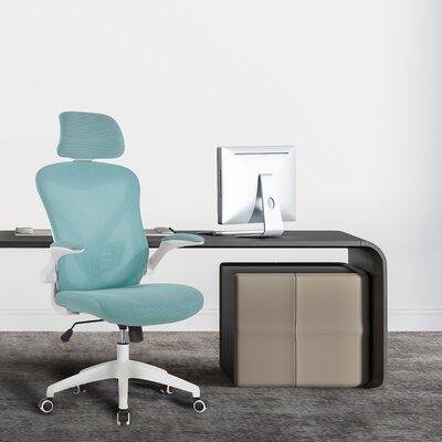 The Twillery Co.® Molina Mesh Task Chair Upholstered/Mesh, Nylon in Blue | 50.39 H x 24.61 W x 24.61 D in | Wayfair