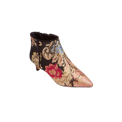 Extra Wide Width Women's The Meredith Bootie by Comfortview in Floral Metallic (Size 12 WW)