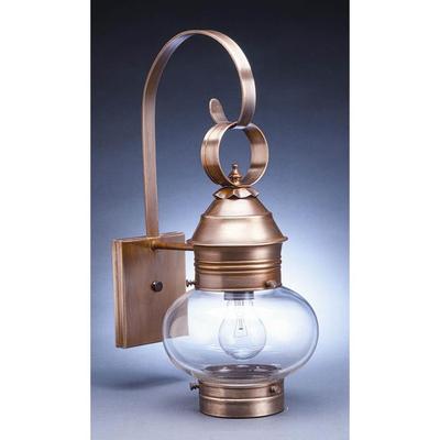 Northeast Lantern Onion 18 Inch Tall Outdoor Wall Light - 2031-AB-MED-CLR