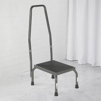 300 lbs. Weight Capacity Foot Stool with Handrail by Drive Medical in Gray