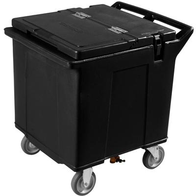 Carlisle IC225003 Black Cateraide 125 lb. Mobile Ice Bin with 2 Swivel Casters and 2 Fixed Casters