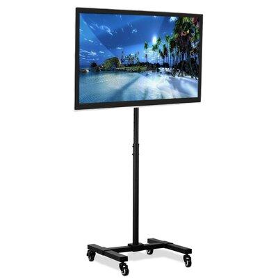 Mount-it TV Floor Portable Pedestal Display Height Adjustable Fixed Stand Mount 13 - 42 LCD/LED w/ Wheels in Black, Size 34.0 H x 11.0 W in