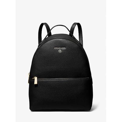 Michael Kors Valerie Medium Pebbled Leather Backpack Black One Size