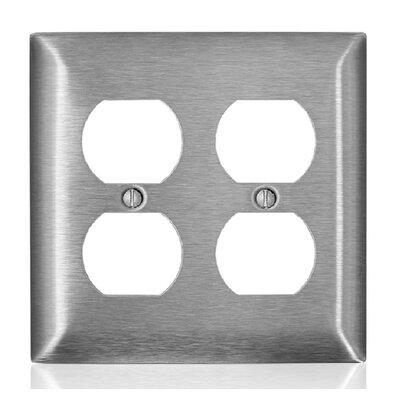 Leviton C-Series 2-Gang Duplex Outlet Wall Plate in Gray | 5 H x 5 W x 2 D in | Wayfair 0SL82-000