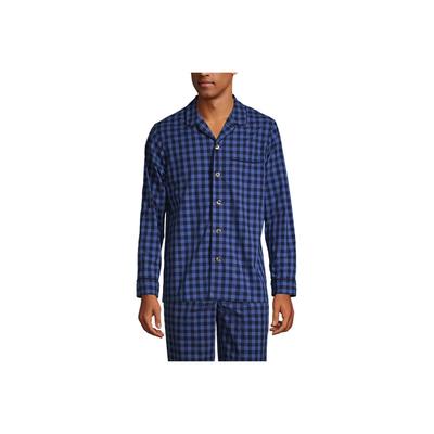 Men's Poplin Pajama Shirt - Lands' End - Blue - XL