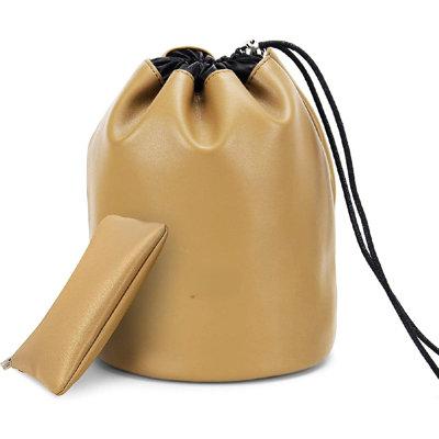 Red Barrel Studio® Multipurpose Drawstring Shaving Must Have Travel Bag in White Brown | 8.6 H x 7.1 W x 7.1 D in | Wayfair