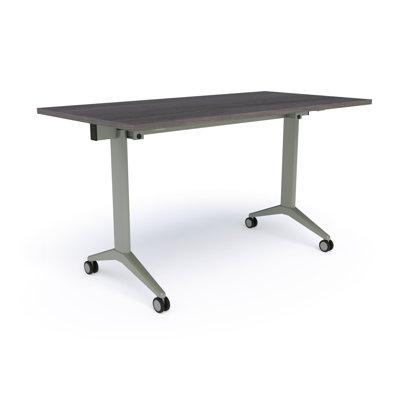 Compel Mobius Training Table w/ Casters Wood/Steel in Brown/Gray | 29 H x 72 W x 24 D in | Wayfair MOB-7224-GA