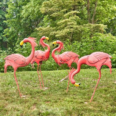 Arlmont & Co. Keshni 4 Pieces Garden Accents Accessories Set Metal in Pink | 40.25 H x 19.5 W x 9 D in | Wayfair 2630FB9A2AC444E7A44BFA16E4899F0C
