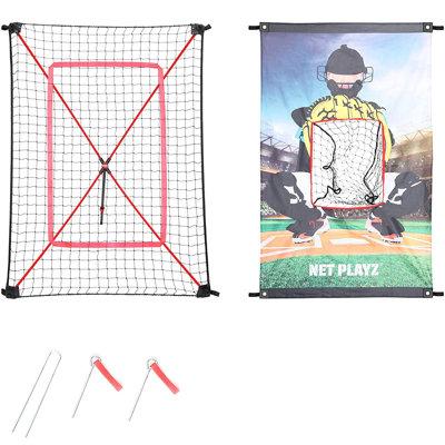 Net Playz Portable Baseball Training Net Rebounder Plastic in Black | 36 H x 60 W x 36 D in | Wayfair NOC03140