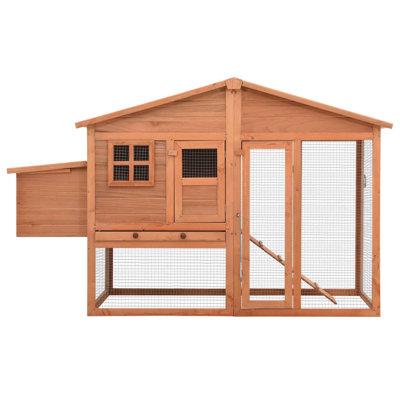 Tucker Murphy Pet™ Chicken Coop & Run Hen House w/ Nesting Box Pen Solid Fir Wood Solid Wood in Brown | 46.1 H x 75.2 W x 26.4 D in | Wayfair