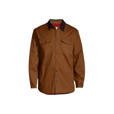 Blake Shelton x Lands' End Men's Big Flannel Lined Shirt Jacket - Brown - 3XL