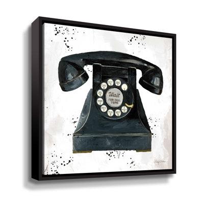Red Barrel Studio® Graffiti Telephone Gallery Wrapped Floater-Framed Canvas Canvas, Metal in Black/Gray | 36 H x 36 W x 2 D in | Wayfair