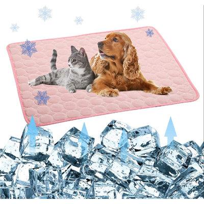 Tucker Murphy Pet™ Pet Cooling Mat For Dogs Cats-Ice Silk Dog Cooling Mats, Summer Dog Cooling Pads, Dog Crate Mat Cat Cooling Mat in Pink | Wayfair