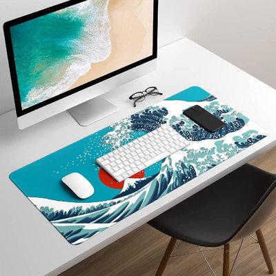Highland Dunes Lissie Waterproof Extended Gaming Desk Pad in Blue/Green/Red | 0.12 H x 30 W x 14 D in | Wayfair 3A70288B52114CD996534BE272237F88