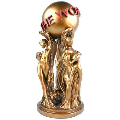 Surreal Entertainment The World is Yours Collectible Figurine Resin in Red/Yellow | 13.79 H x 6.69 W x 6.79 D in | Wayfair PW-SF-TWIY12