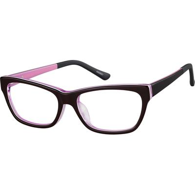 Zenni Girls Rectangle Prescription Glasses Black Plastic Full Rim Frame