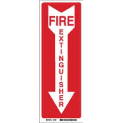 BRADY 85261 Fire Extinguisher Sign,14X3-1/2