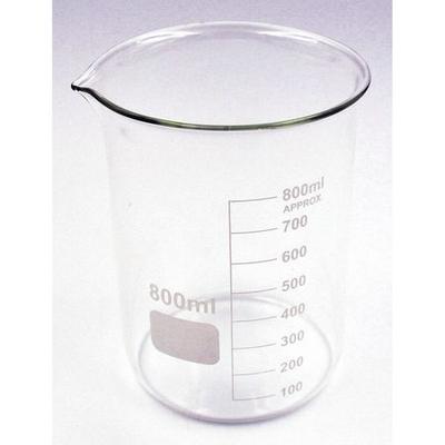 LAB SAFETY SUPPLY 5YGZ6 Beaker,Low Form,Glass,800mL,PK6