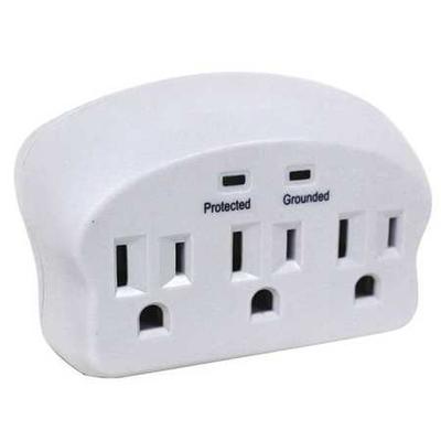 POWER FIRST 52NY48 Surge Protector Plug Adapter,3 Outlets