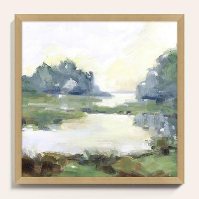 Soft Light Oak Framed Canvas - 25" x 25" - Ballard Designs 25" x 25" - Ballard Designs
