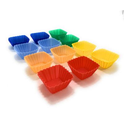 Kitchen Supply Wholesale Kitchen Supply Square Silicone Baking Cups, Mini, Set Of 12 Silicone | 1 H x 1.5 W x 1.5 D in | Wayfair 2371