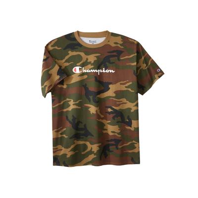 Men's Big & Tall Champion® script tee by Champion in Camo (Size 2XLT)