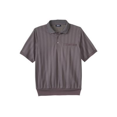 Men's Big & Tall Banded Bottom Polo Shirt by KingSize in Steel (Size 6XL)