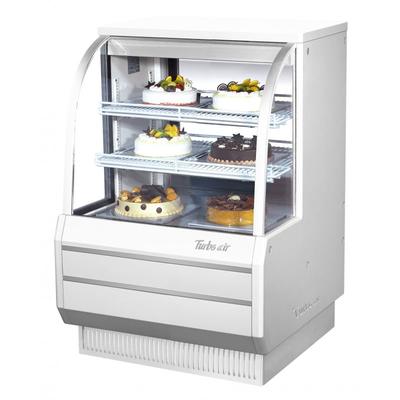 Turbo Air TCGB-36DR-W(B) 36 1 2  Full Service Dry Bakery Display Case w  Curved Glass - (3) Levels, 115v, White