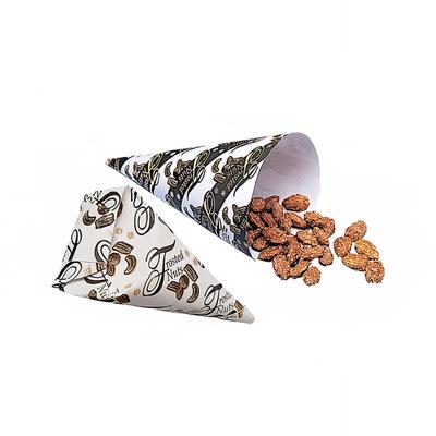 Gold Medal 4502 Heavy Frosted Nut Cones w/ Graphics, 2, 500 Master Case, White Candied Nut Supplies