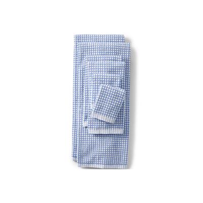 Turkish Quick-Dry Hydrocotton Textured Gingham Hand Towel - Lands' End - Blue