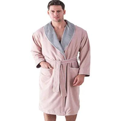 SEYANTE Men's Plush Lined Microfiber Robe - Luxury Hotel Robe, Knee Length, Warm Bathrobe - Quality Spa Robes For Men 100% Cotton | Wayfair