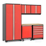 NewAge Products PRO 3.0 Series Red 6-Piece Cabinet Set with Bamboo Top