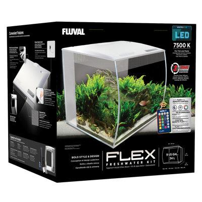 Fluval Flex 9 Aquarium Kit Glass (cost efficient & easy to clean) in White | Wayfair 15005