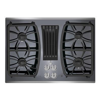 GE Profile™ Natural Gas Cooktop w/ 4 Burners in Gray | 2.25 H x 21.94 W x 29.81 D in | Wayfair PGP9830SRSS