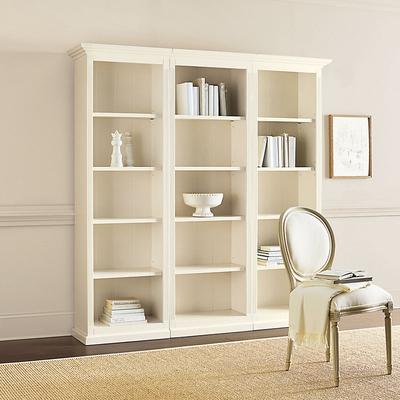 Tuscan 3-Piece Flush Bookcase Set - Off White - Ballard Designs - Ballard Designs