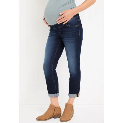 Maurices Women's Jeans Cropped Over The Bump Maternity Jean Blue Denim Size X Large