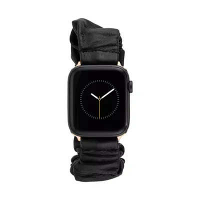 Anne Klein Black Leather Scrunchie Band Compatible With 38/40/41Mm Apple Watch®