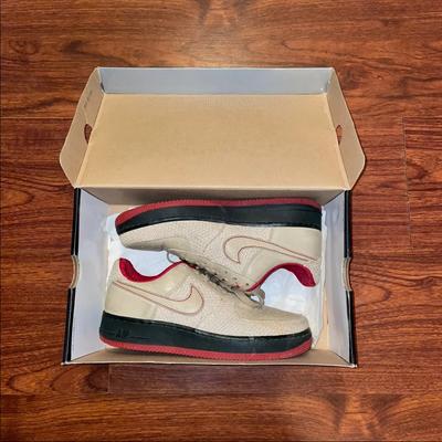 Nike Shoes | Bogo 50% Off Nike Air Force 1 Low Premium Tweed Tan And Army-Varsity Shoes | Color: Red/Tan | Size: 8