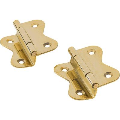 UNIQANTIQ HARDWARE SUPPLY Large Plated Offset Hoosier Type Butterfly Cabinet Hinges in Yellow | 2 H x 1.75 W in | Wayfair UA-210-HPB