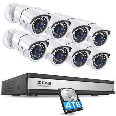ZOSI 16CH PoE NVR Security Camera System 4TB HDD, 5MP Outdoor PoE IP Cameras,120ft Night Vision in White | 17 H x 11 W x 11 D in | Wayfair