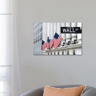 Latitude Run® American Flags Wall Street Signage New York Stock Exchange Manhattan by Matteo Colombo Unframed Photograph on  Acrylic  Acrylic | Wayfair